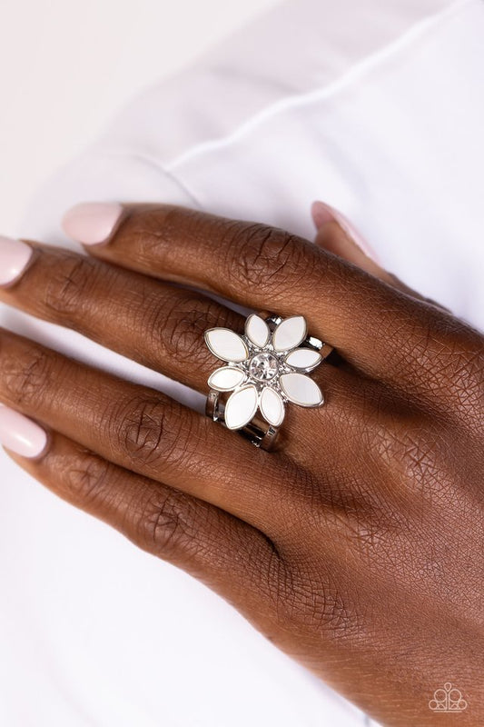PETAL to the MEADOW - White - Paparazzi Ring Image