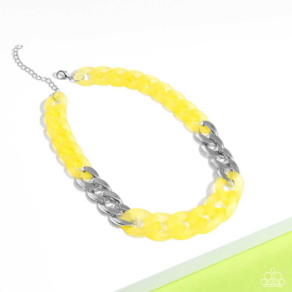 Curb Your Enthusiasm - Yellow - Paparazzi Necklace Image