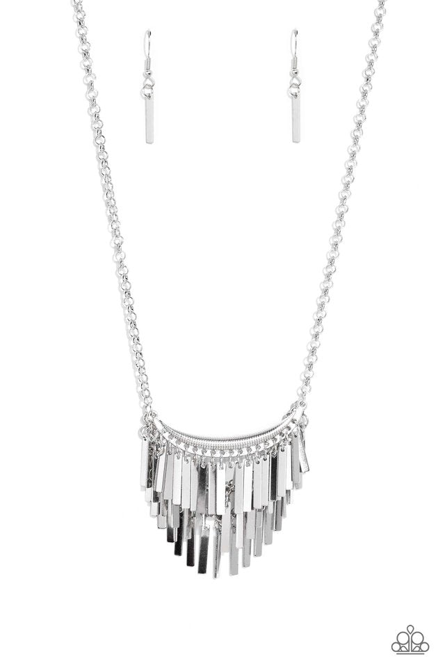 Cue the Chandelier - Silver - Paparazzi Necklace Image