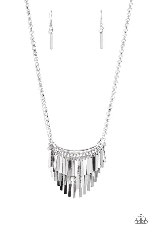 Cue the Chandelier - Silver - Paparazzi Necklace Image