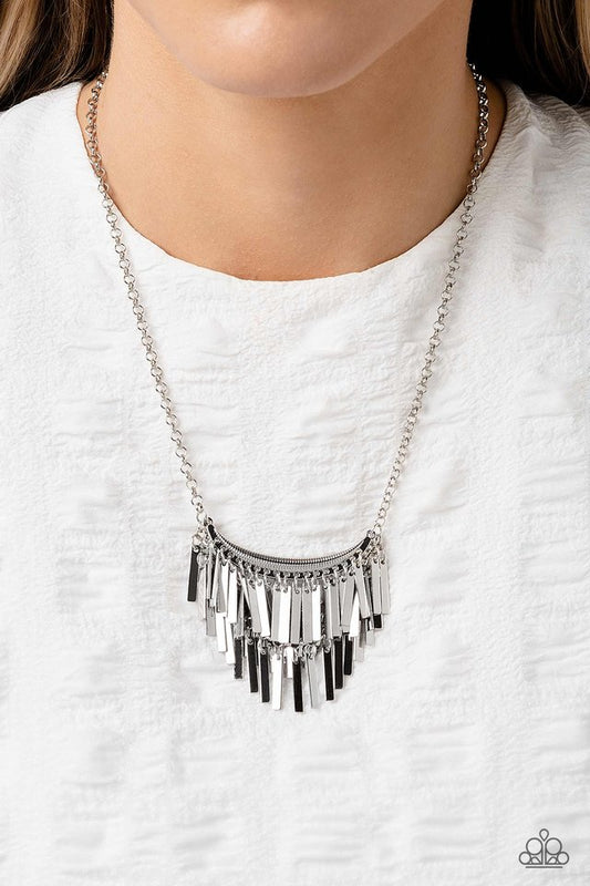 Cue the Chandelier - Silver - Paparazzi Necklace Image