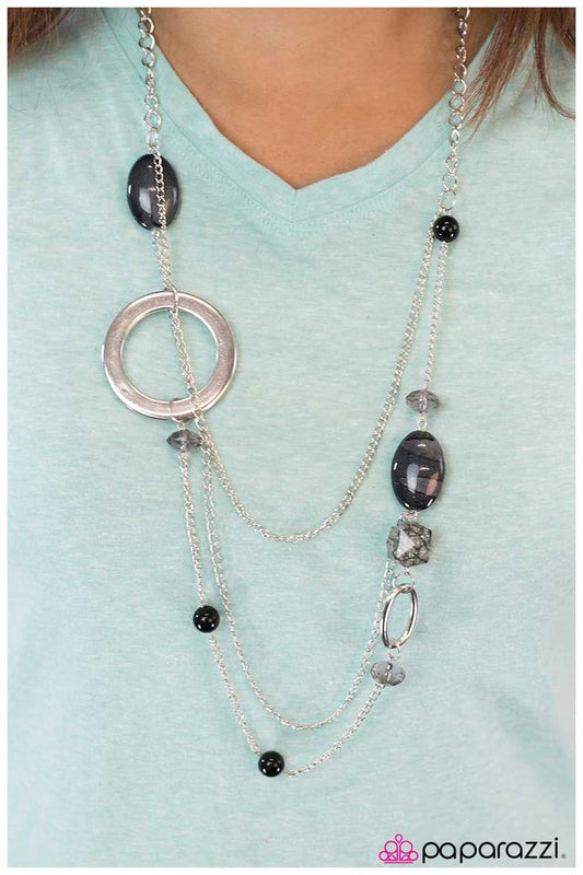 Paparazzi Necklace ~ A Stones Throw - Black