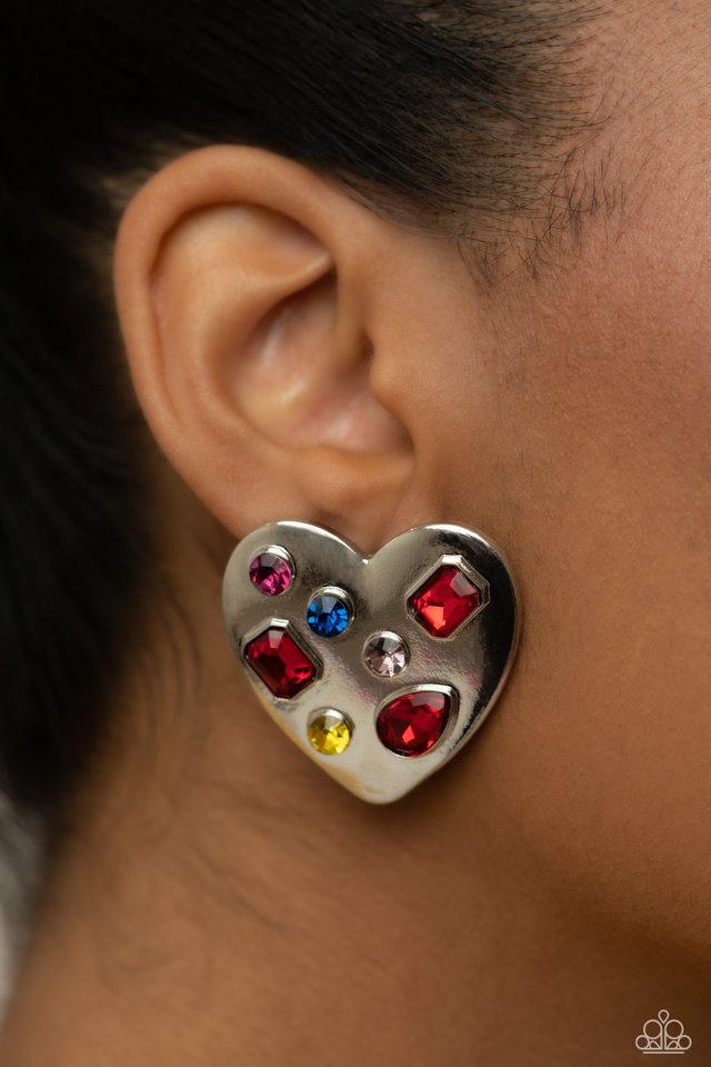 Relationship Ready - Red - Paparazzi Earring Image