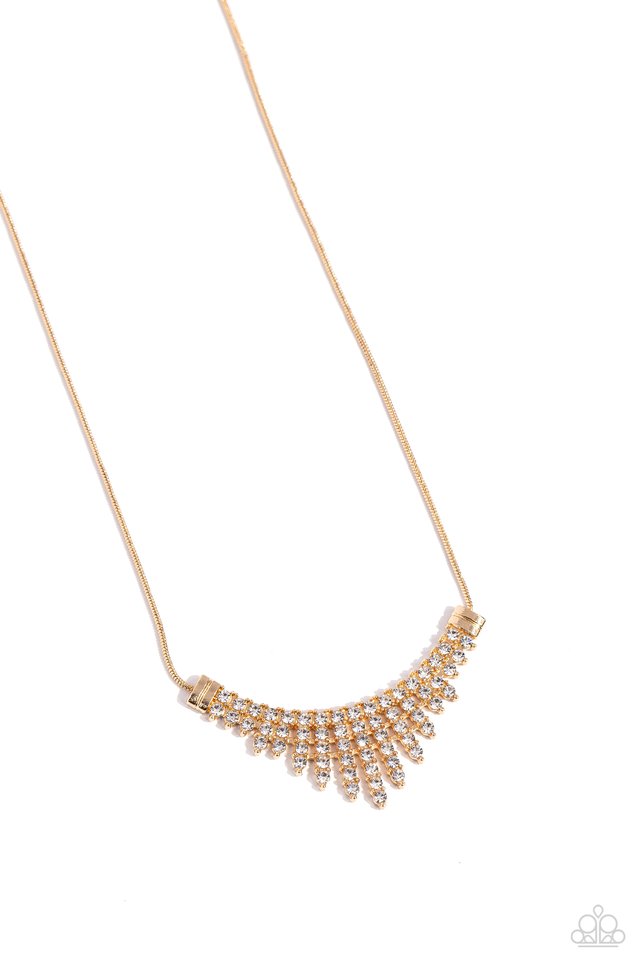 Dramatic Diadem - Gold - Paparazzi Necklace Image