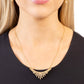 Dramatic Diadem - Gold - Paparazzi Necklace Image