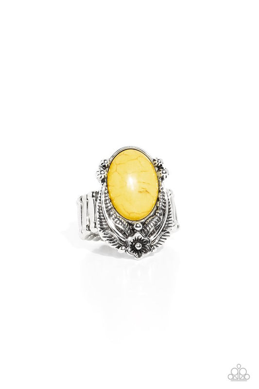 Serrated Style - Yellow - Paparazzi Ring Image