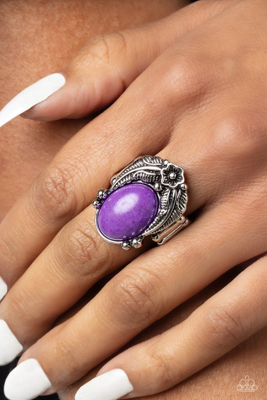 Serrated Style - Purple - Paparazzi Ring Image