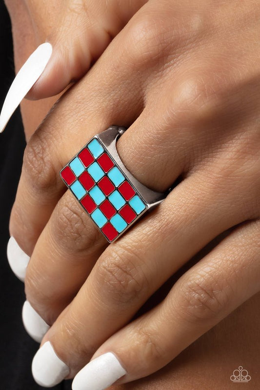 Checkerboard Craze - Red - Paparazzi Ring Image