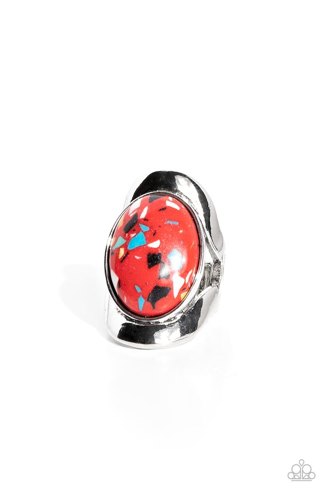 Terrazzo Tribute - Red - Paparazzi Ring Image