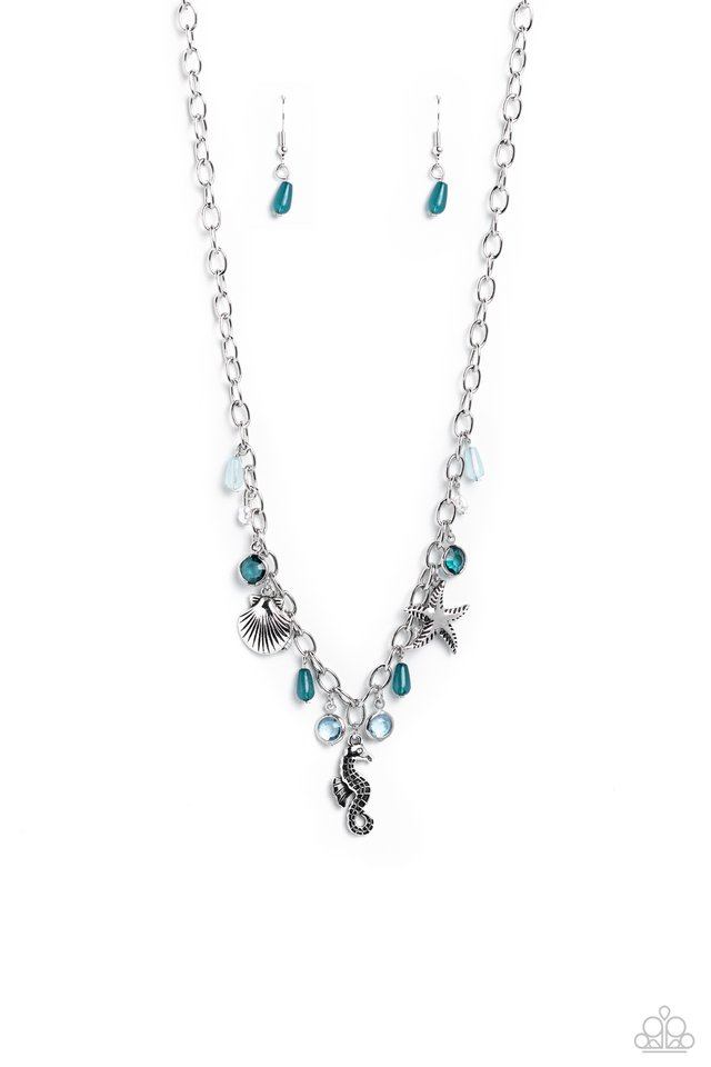 Seahorse Season - Blue - Paparazzi Necklace Image