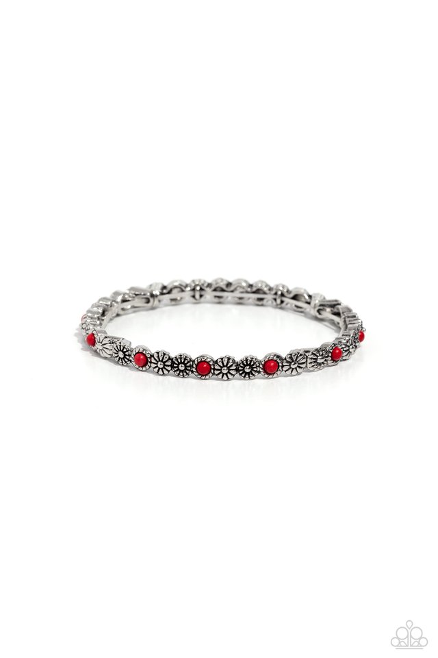 Floral Fast Lane - Red - Paparazzi Bracelet Image