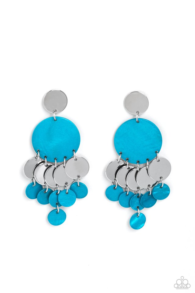 SHELL of the Ball - Blue - Paparazzi Earring Image