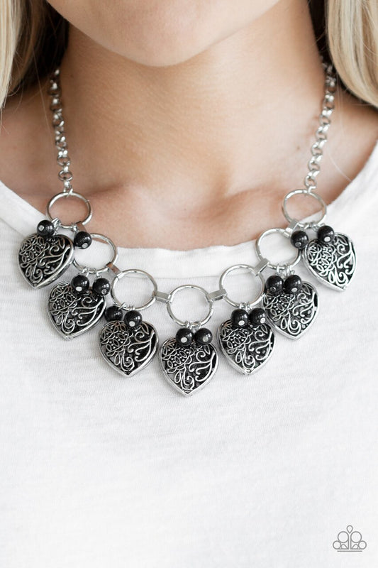 Paparazzi Necklace ~ Very Valentine - Black