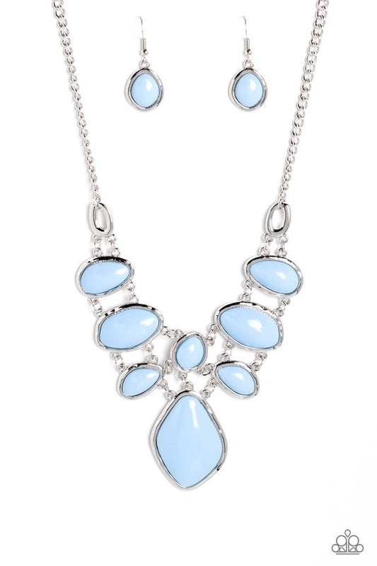 Dreamily Decked Out - Blue - Paparazzi Necklace Image