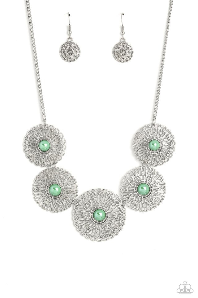 Chrysanthemum Craze - Green - Paparazzi Necklace Image