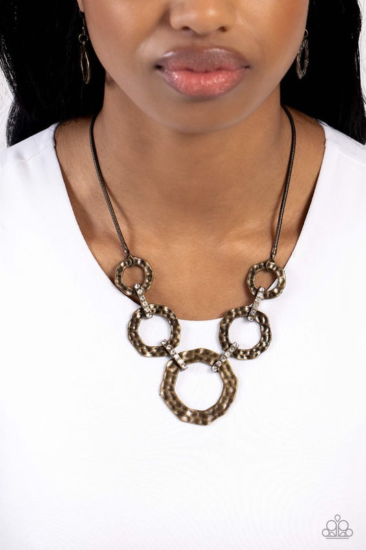 Rounded Redux - Brass - Paparazzi Necklace Image