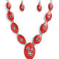 Pressed Flowers - Red - Paparazzi Necklace Image