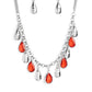 Teardrop Timbre - Red - Paparazzi Necklace Image