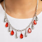 Teardrop Timbre - Red - Paparazzi Necklace Image