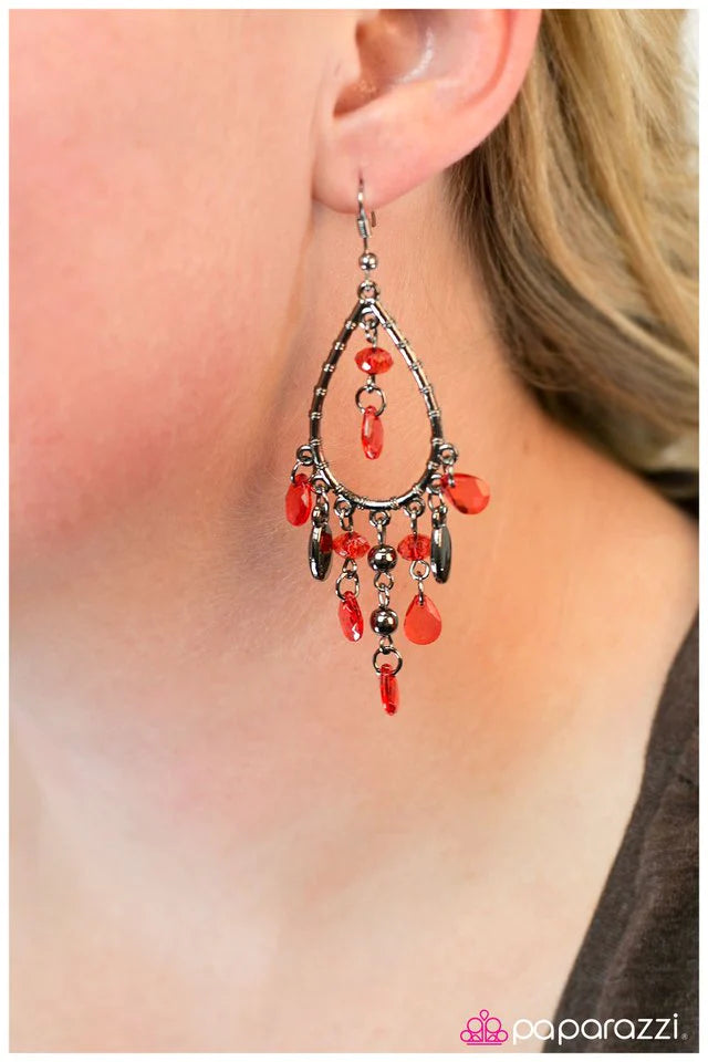 Paparazzi Earring ~ Catch of The Day - Red