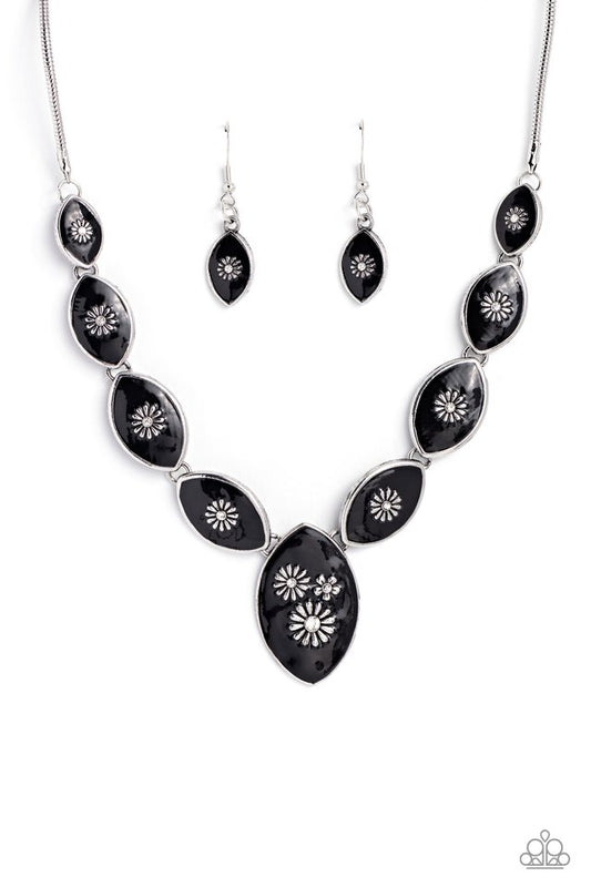 Pressed Flowers - Black - Paparazzi Necklace Image