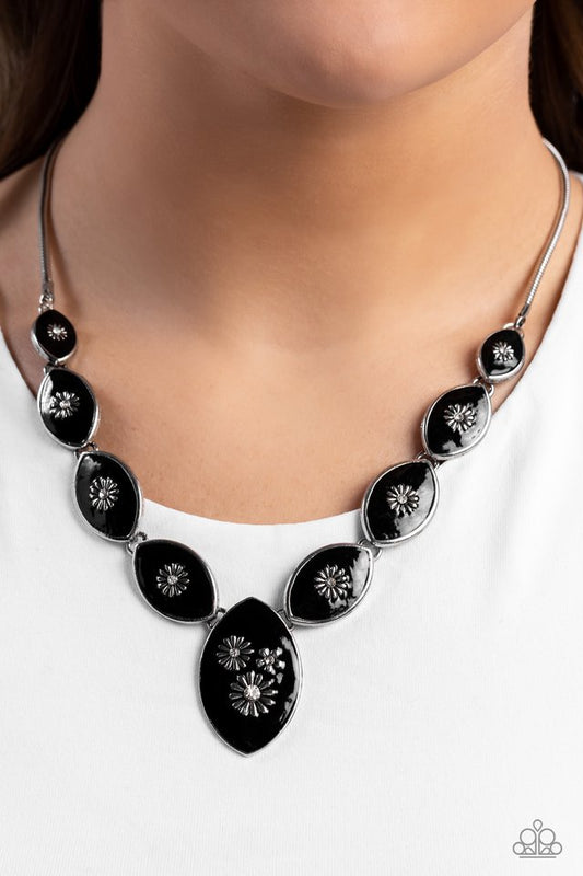 Pressed Flowers - Black - Paparazzi Necklace Image