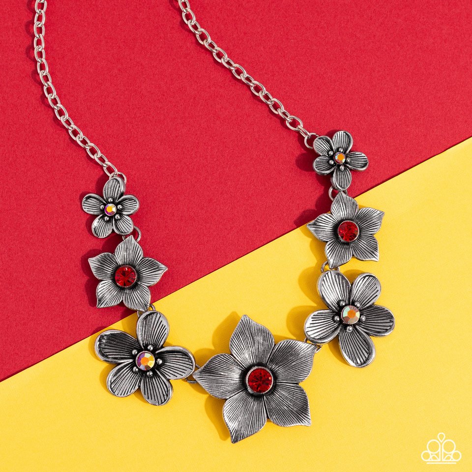 Free FLORAL - Red - Paparazzi Necklace Image