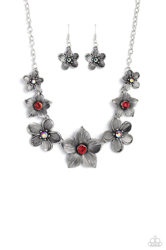 Free FLORAL - Red - Paparazzi Necklace Image