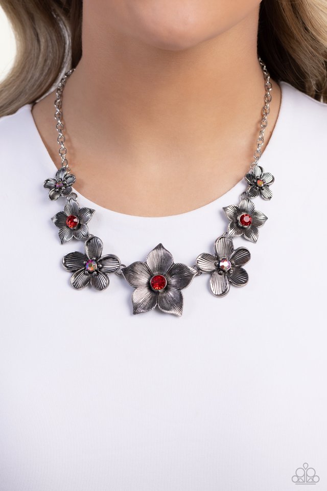 Free FLORAL - Red - Paparazzi Necklace Image