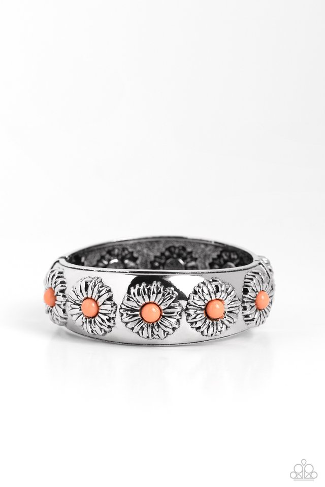 Taking FLORAL - Orange - Paparazzi Bracelet Image