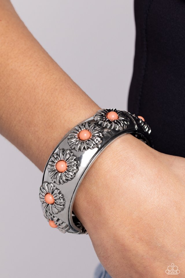 Taking FLORAL - Orange - Paparazzi Bracelet Image