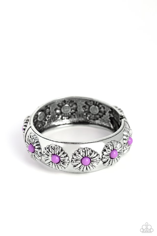 Taking FLORAL - Purple - Paparazzi Bracelet Image