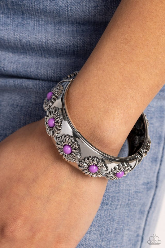 Taking FLORAL - Purple - Paparazzi Bracelet Image