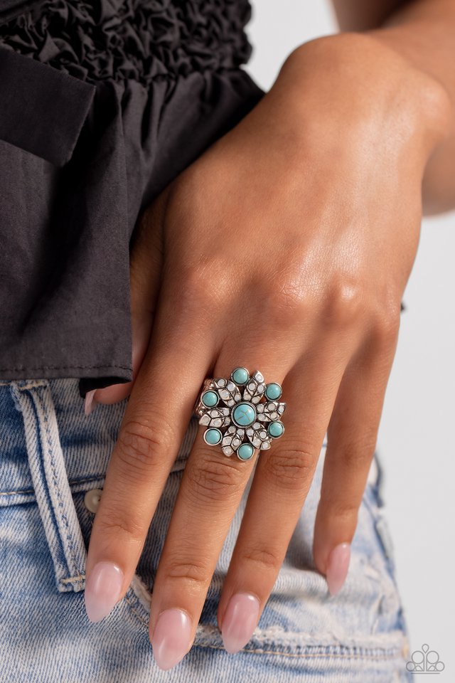 Flower of Life - Blue - Paparazzi Ring Image