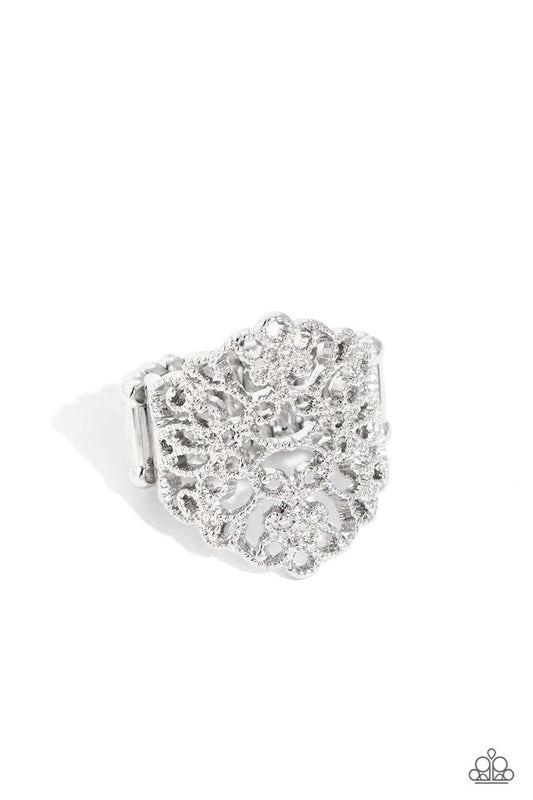 Glistening Gentry - Silver - Paparazzi Ring Image