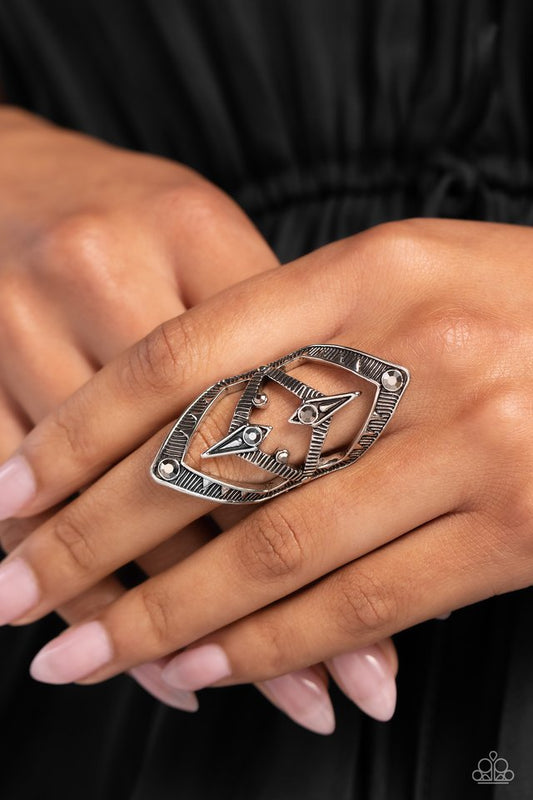 Daring Diamonds - Silver - Paparazzi Ring Image