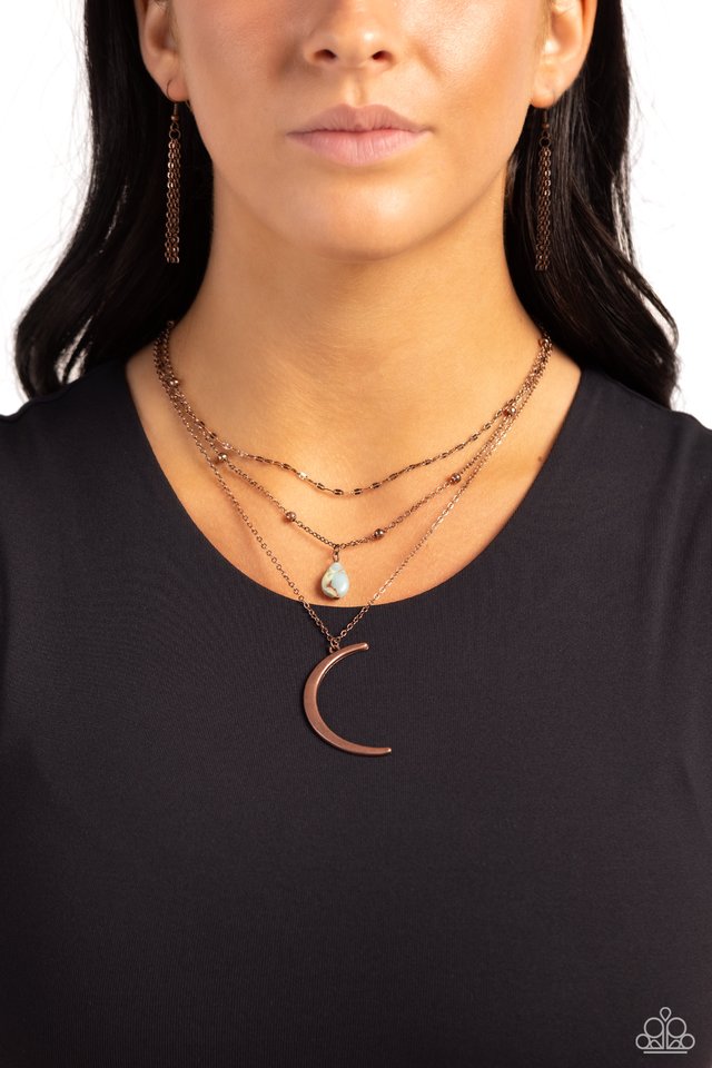 Lunar Landslide - Copper - Paparazzi Necklace Image