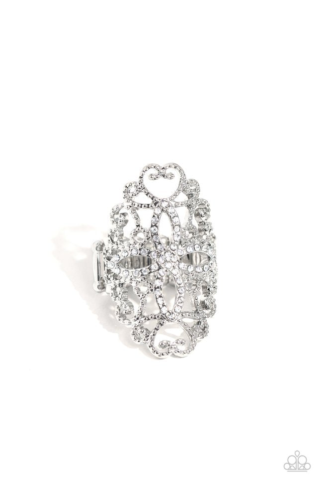 Fabulous Filigree - White - Paparazzi Ring Image