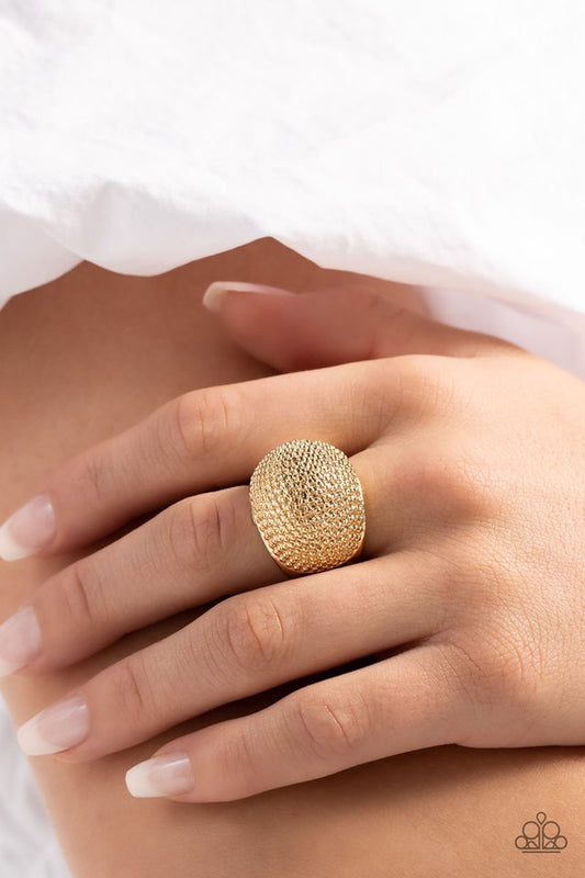 Packed Up - Gold - Paparazzi Ring Image