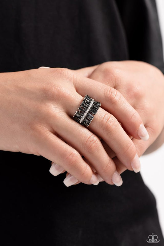 Staggering Stacks - Silver - Paparazzi Ring Image