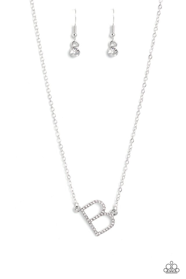 Paparazzi Necklace ~ INITIALLY Yours - B - White – Paparazzi Jewelry ...