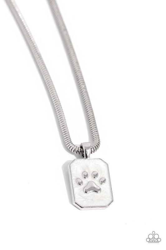 PAW to the Line - White - Paparazzi Necklace Image