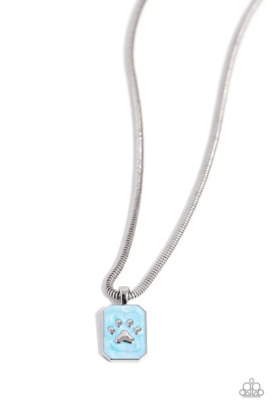 PAW to the Line - Blue - Paparazzi Necklace Image