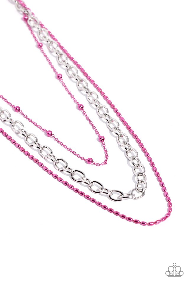 Mardi Gras Mayhem - Pink - Paparazzi Necklace Image