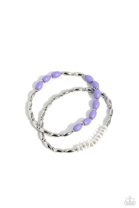 WOOD Luck - Purple - Paparazzi Bracelet Image