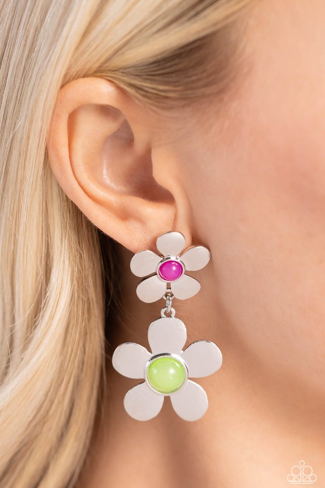 Fashionable Florals - Green - Paparazzi Earring Image