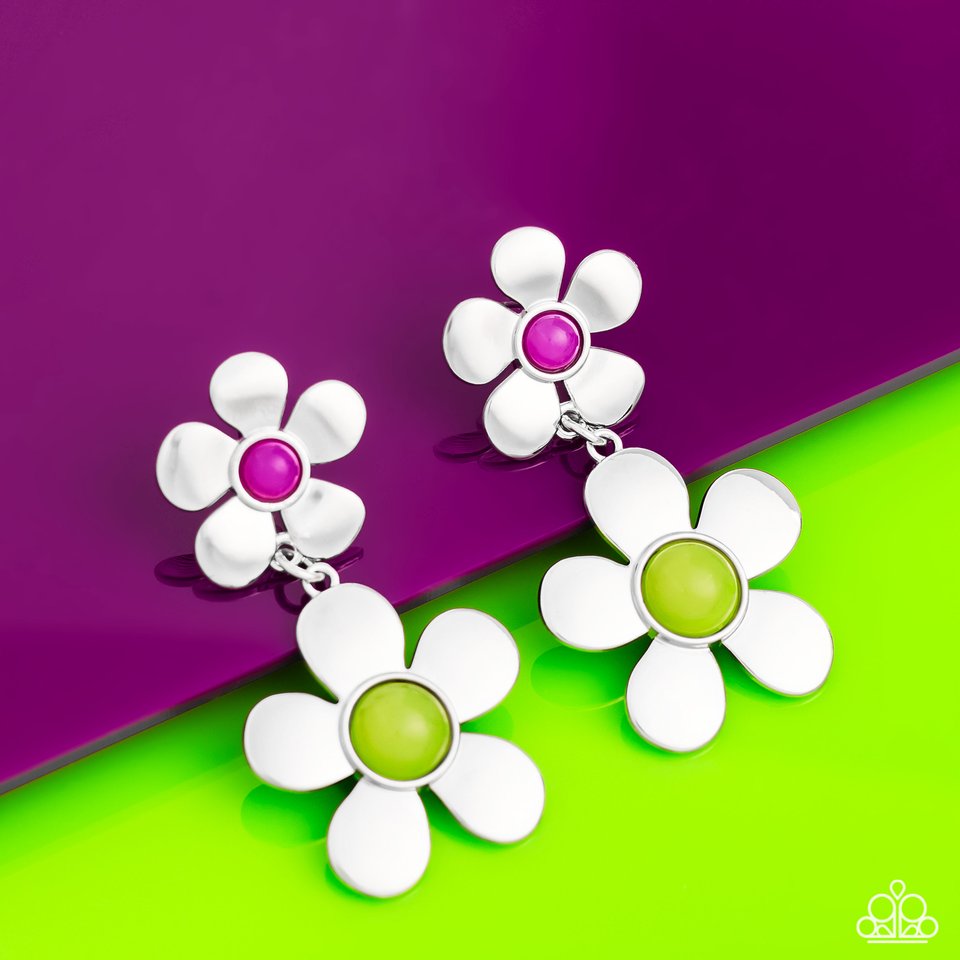 Fashionable Florals - Green - Paparazzi Earring Image