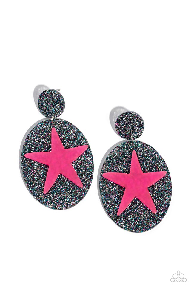 Galaxy Getaway - Pink - Paparazzi Earring Image