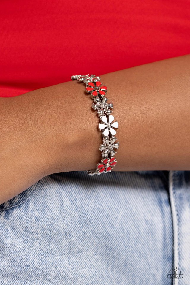 Floral Fair - Red - Paparazzi Bracelet Image