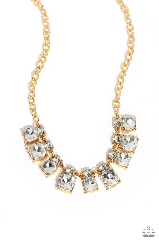 Fitted Fantasy - Gold - Paparazzi Necklace Image